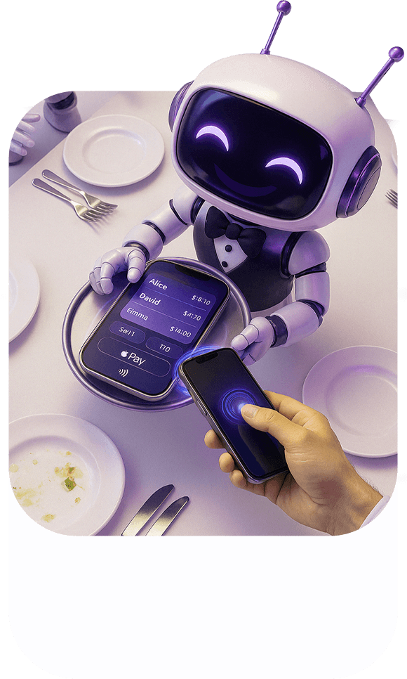 Smart, tap-to-pay checkout (split & tip)